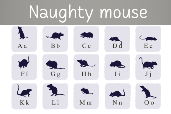 Naughty Mouse Font PNG with transparent background - Preview 1