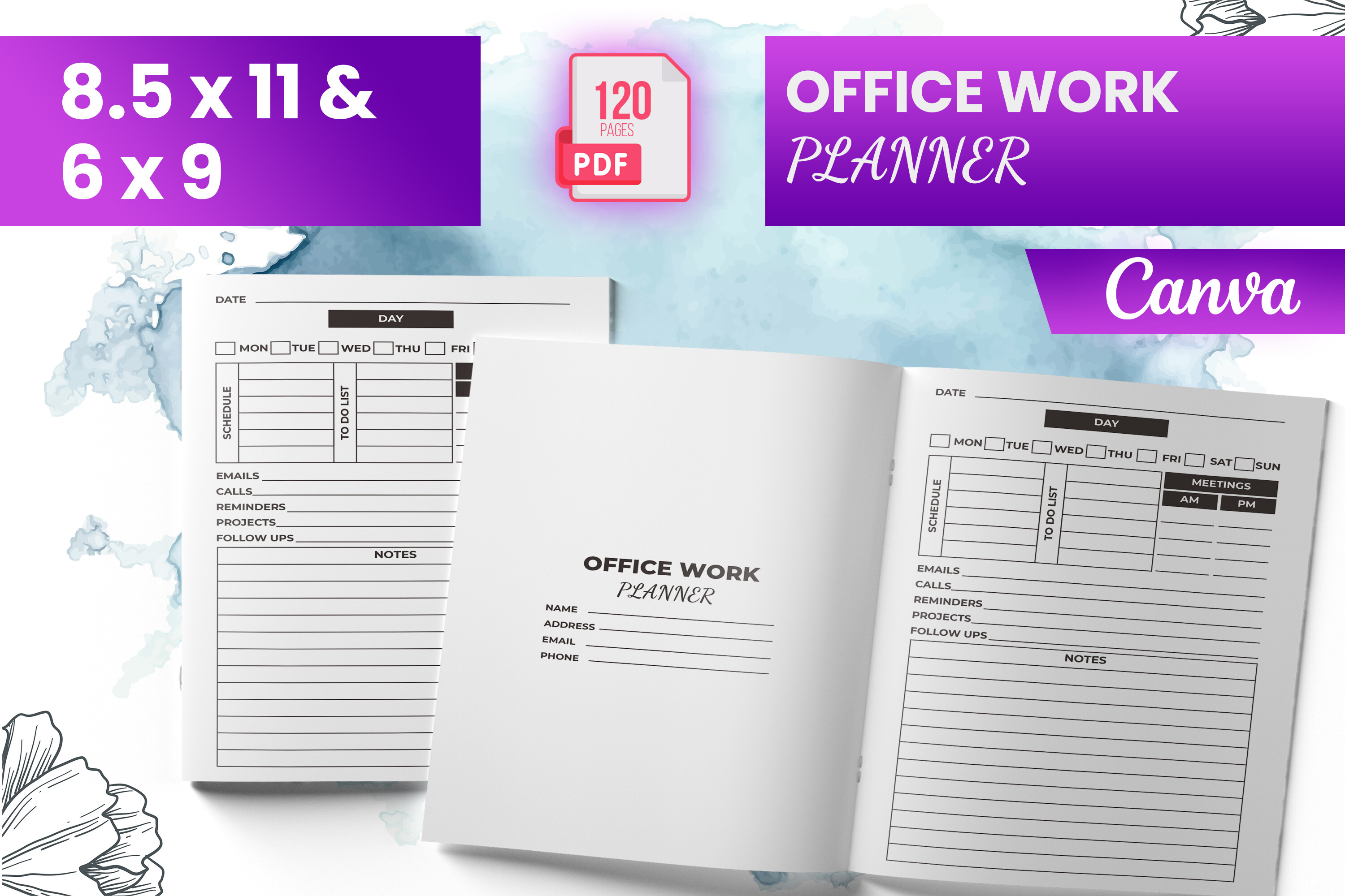 Office Work Planner Canva (KDP)