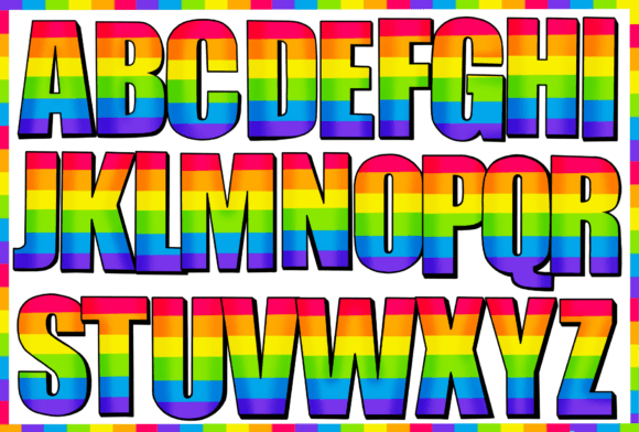 Pride Month Font PNG with transparent background - Preview 1