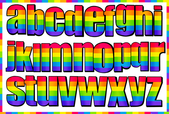 Pride Month Font PNG with transparent background - Preview 2