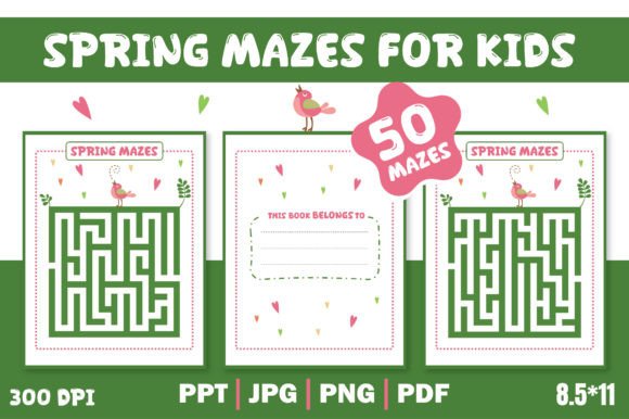 Spring Mazes for Kids Graphic by Endro · Creative Fabrica