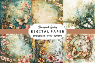 Steampunk Spring Computer Background Steampunk Spring Background Graphic by pcudesigns · Creative Fabrica