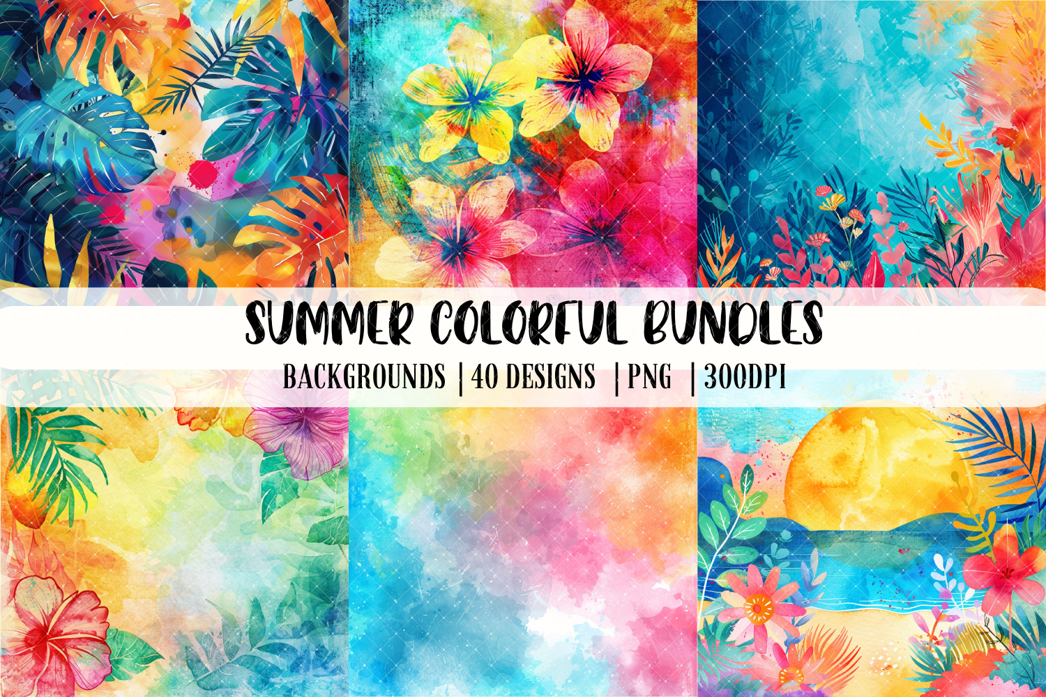 Summer Colorful Background Bundle