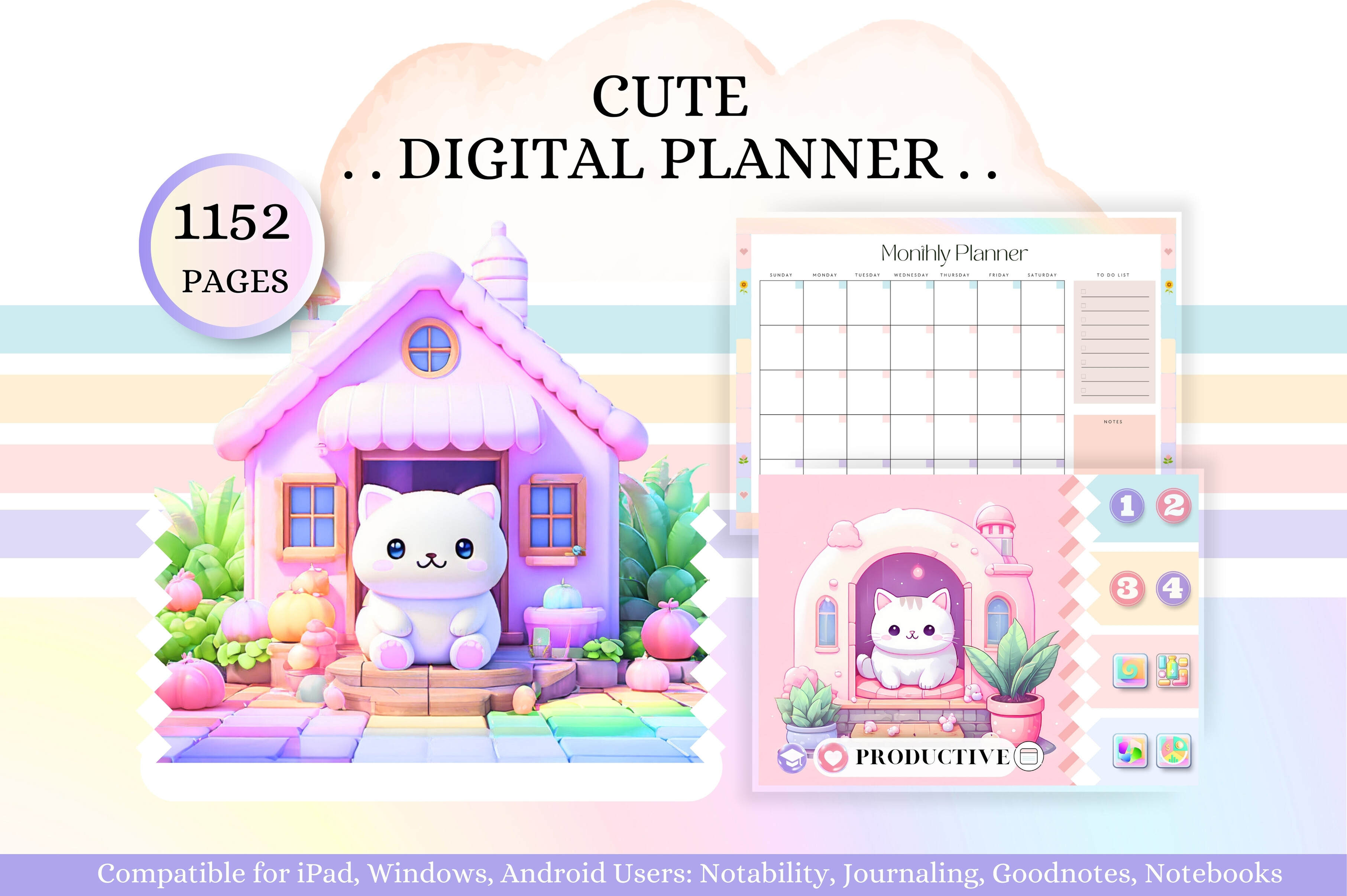 Undated Digital Planner Graphic by Tas Creative Studio · Creative Fabrica