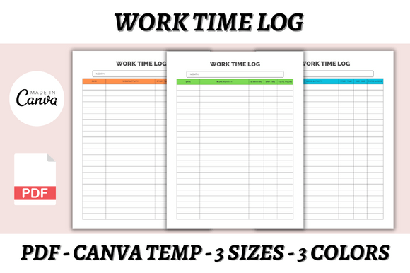 Work Time Log Canva Template