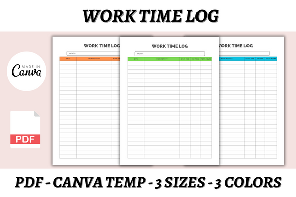 Work Time Log Canva Template