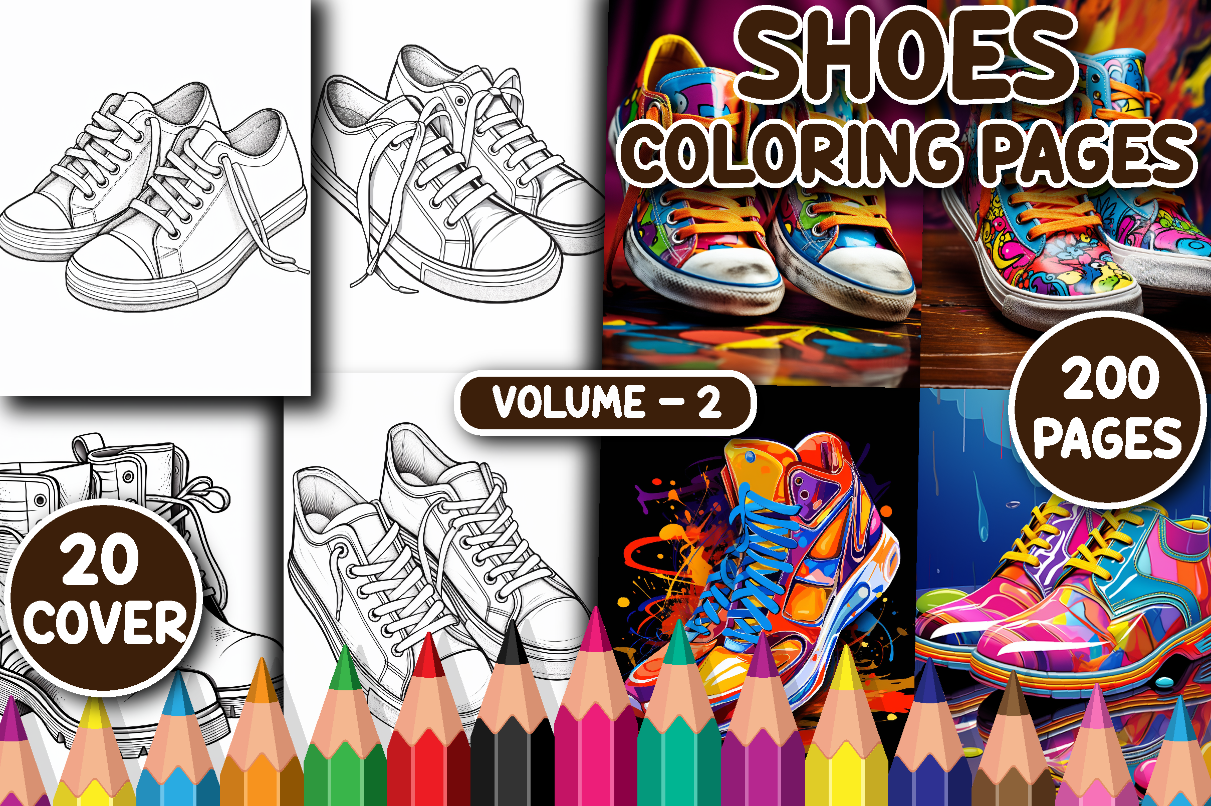 200 Shoes Coloring Pages for Adults V -2