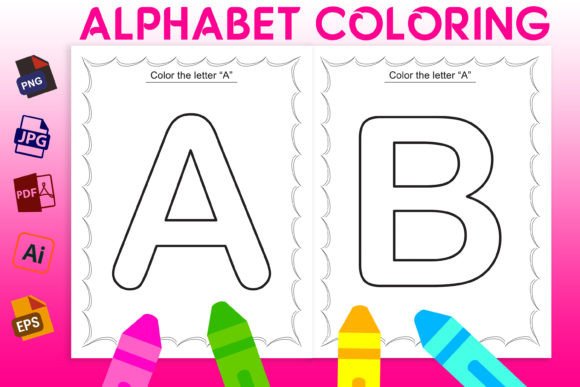 Alphabet Coloring Pages for Kids Graphic PreK By Self Graphics House