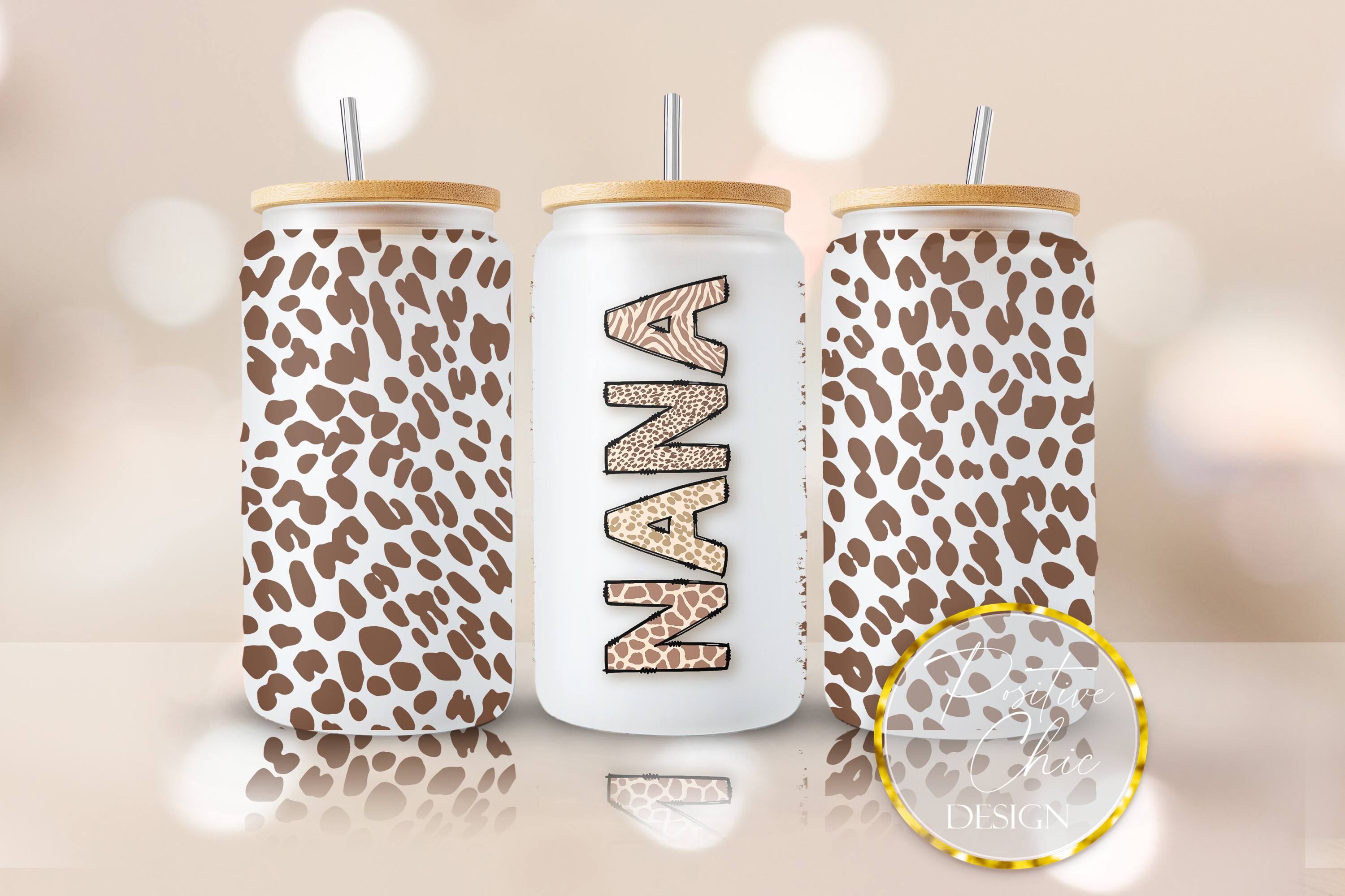Animal Print Nana Libbey Cup Wrap UVDTF Graphic by PositiveChic ...
