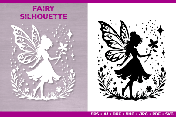 Cute Flower Fairy Silhouette SVG Bundle Bundle · Creative Fabrica