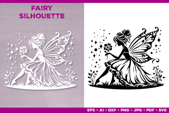 Flower Fairy Silhouette SVG Graphic by julimur · Creative Fabrica