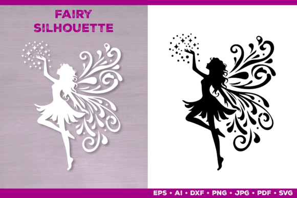 Cute Flower Fairy Silhouette SVG Bundle Bundle · Creative Fabrica