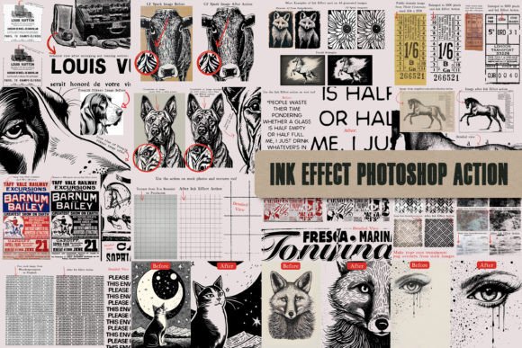 Ink Effect Photoshop Action Illustration Actions & Présélections Par HG Designs