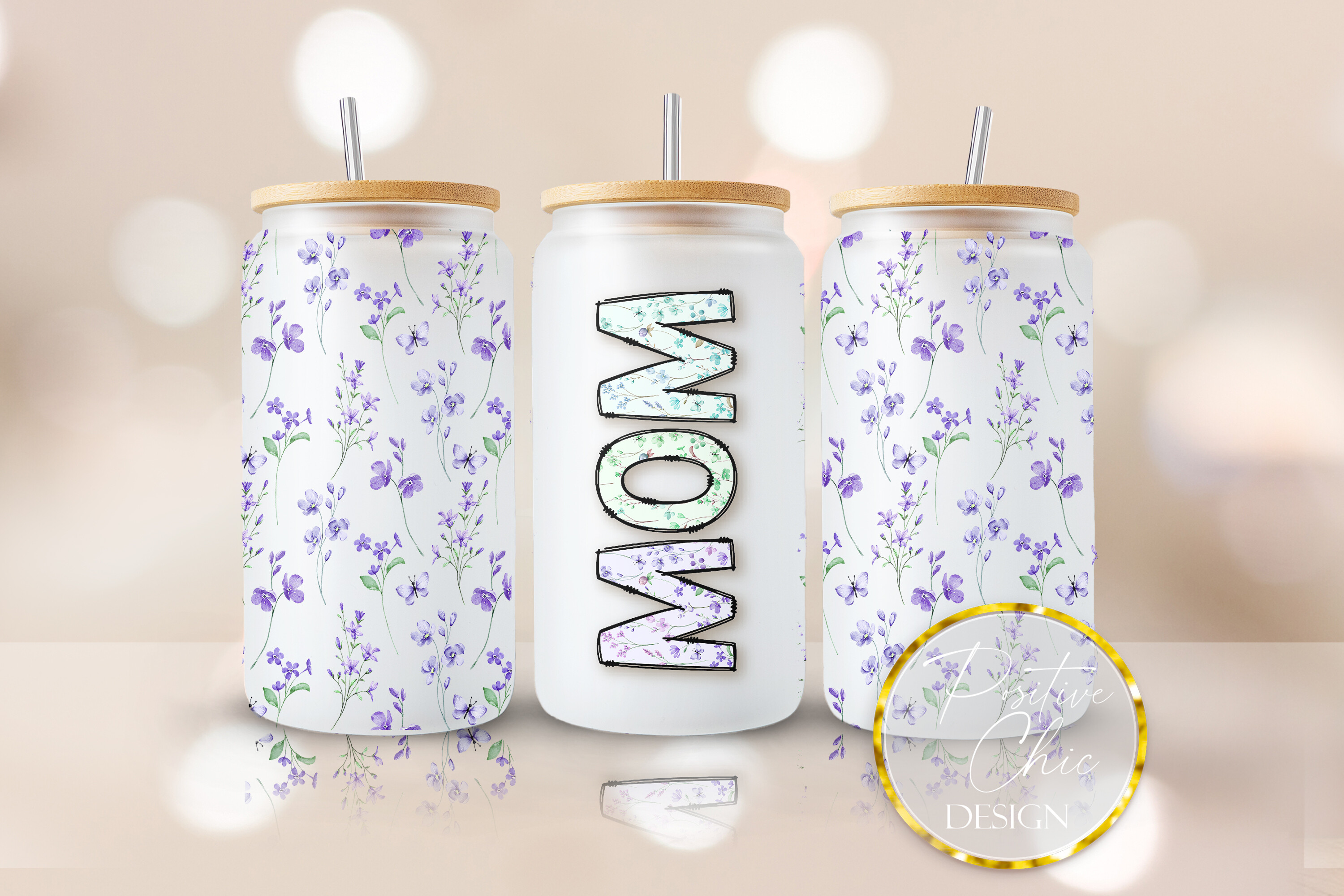 Mom Libbey Can Wrap Floral UVDTF PNG Graphic by PositiveChic · Creative ...