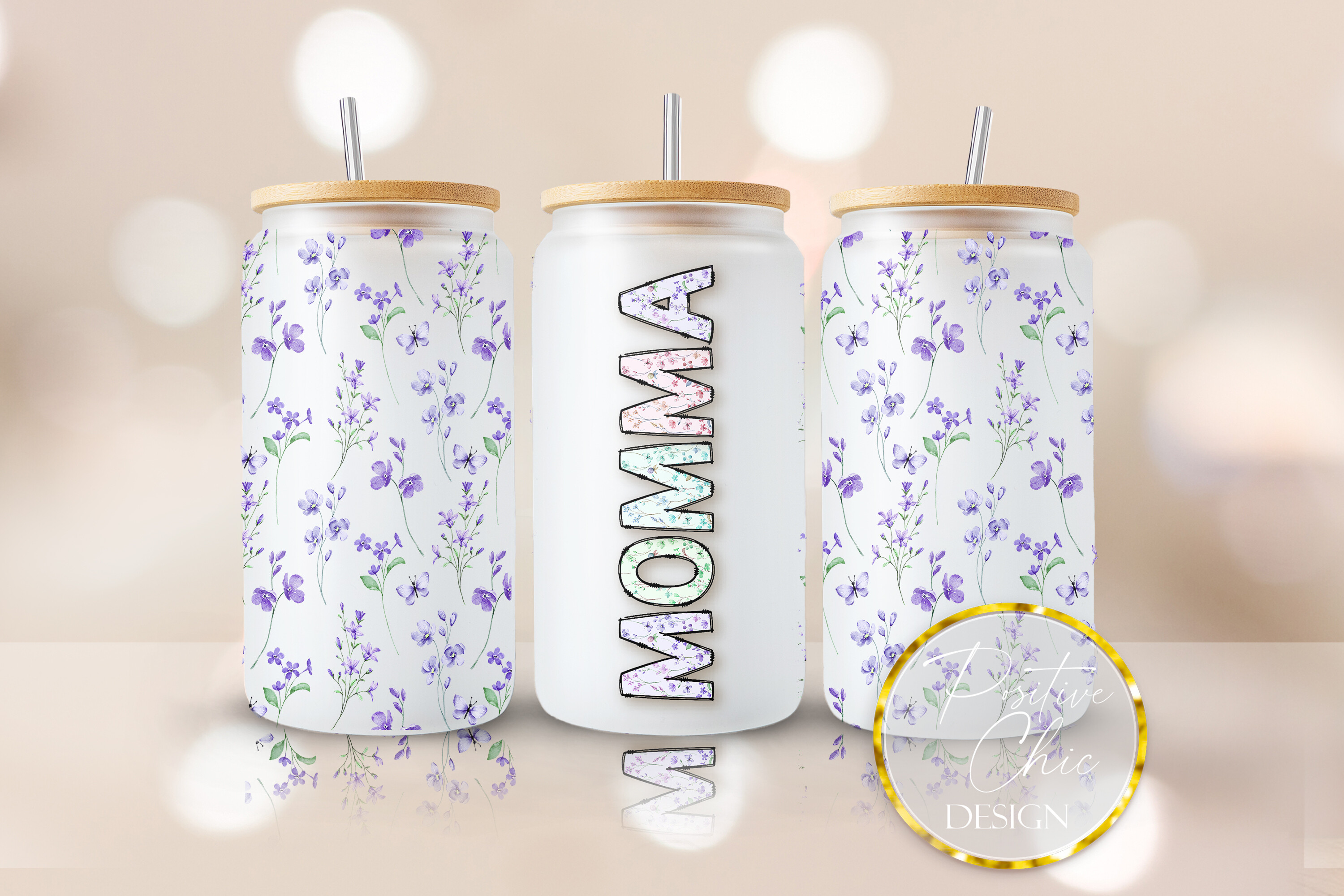 Momma Libbey Can Wrap Floral UVDTF PNG Graphic by PositiveChic ...