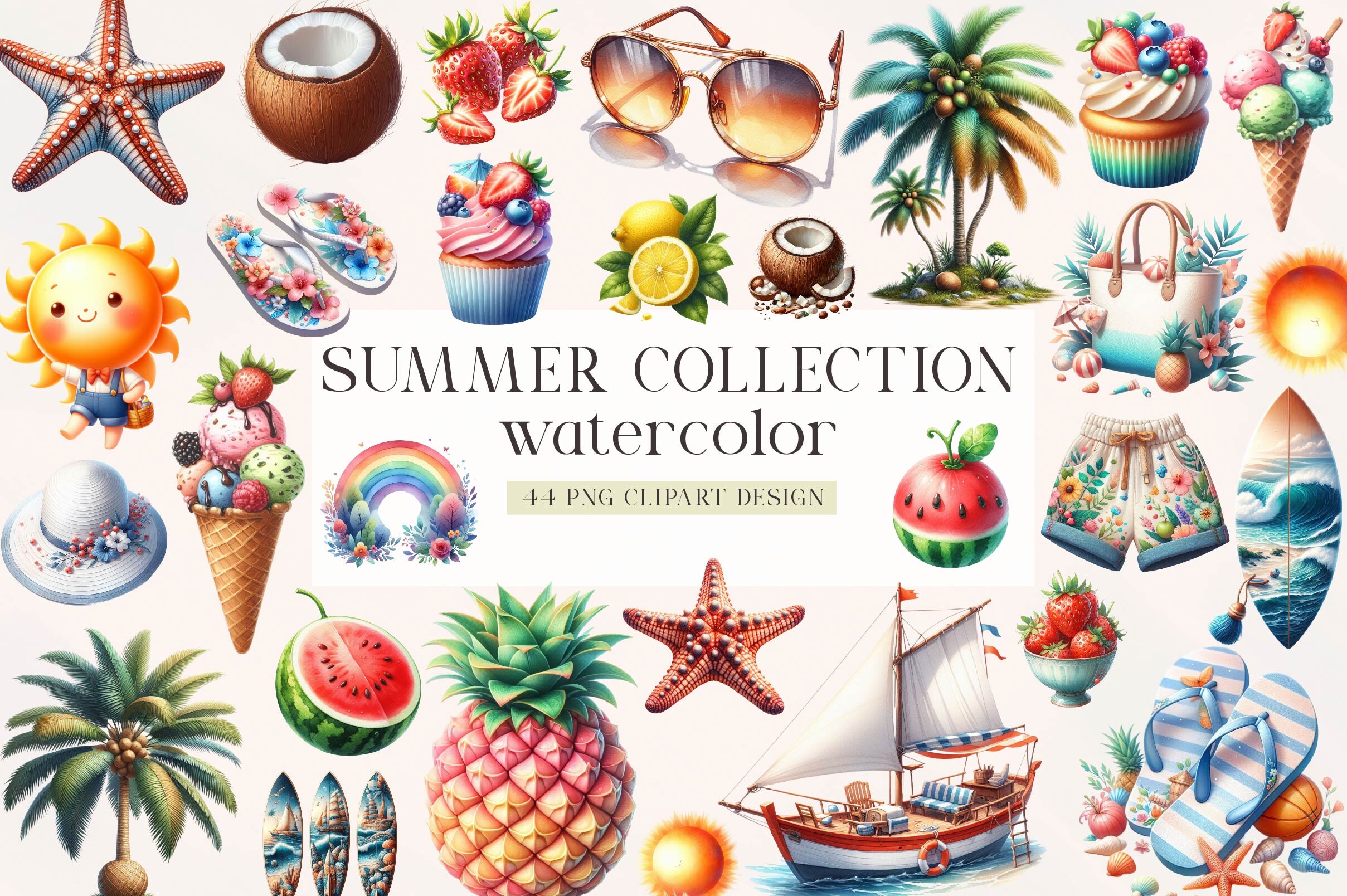 Summer Collection Sublimation Clipart Graphic by Dreamshop · Creative ...
