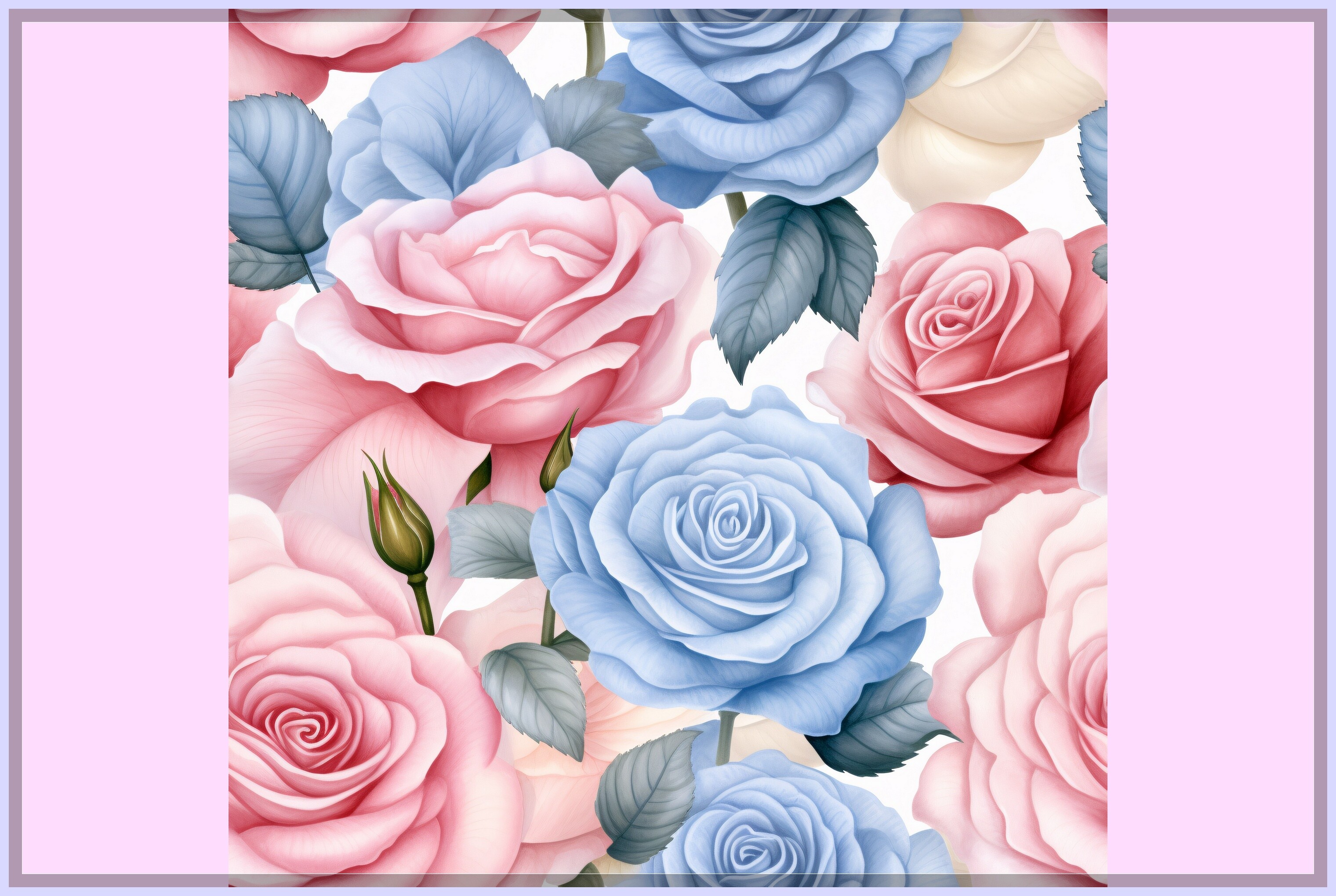 Watercolor Pastel Rose Seamless Pattern Graphic by Forhadx5 · Creative ...