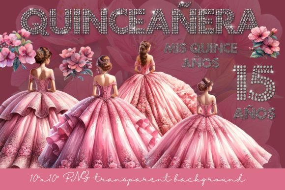 Watercolor Pink Color Quinceanera
