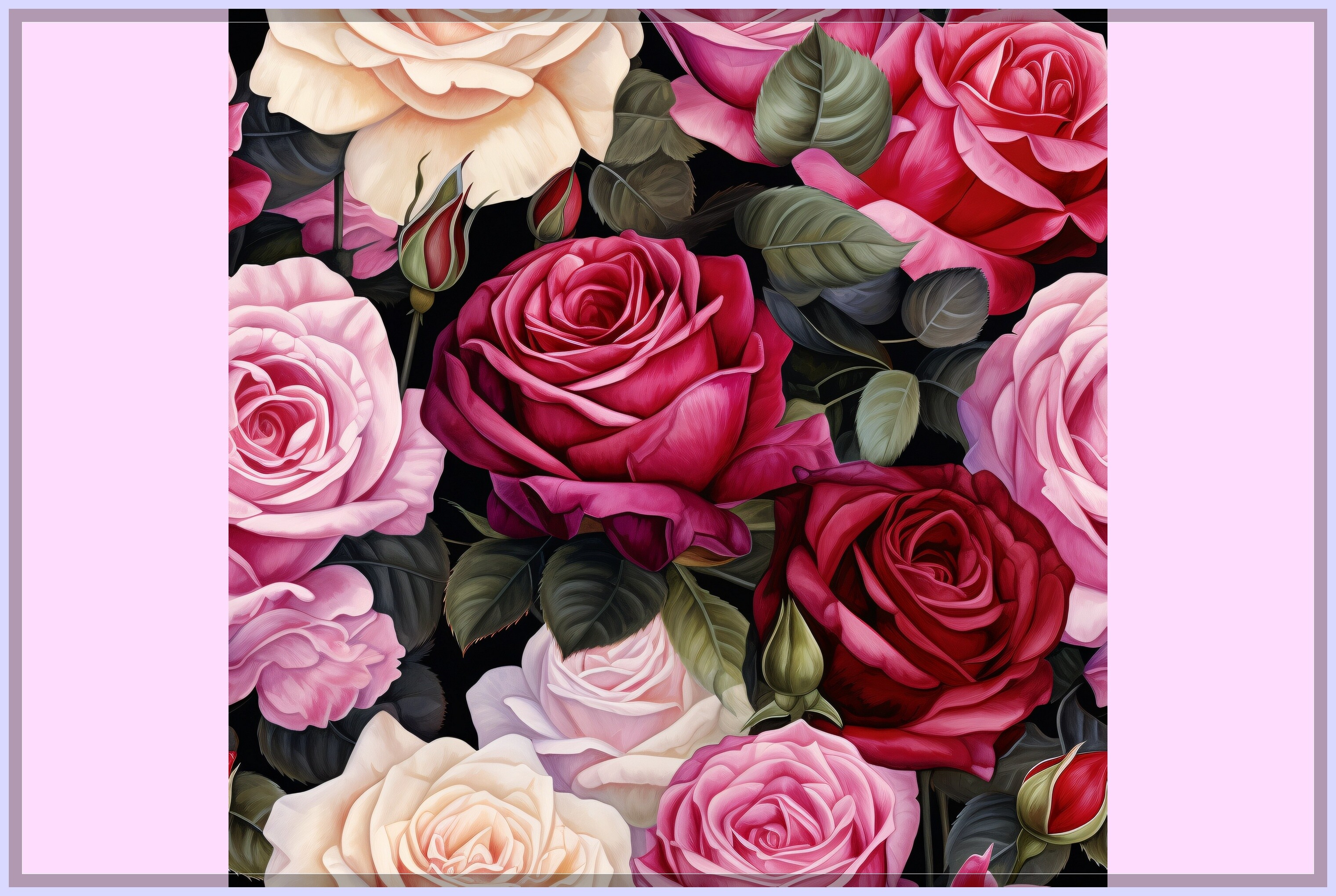 Watercolor Rose Flower Seamless Pattern Graphic by Forhadx5 · Creative ...