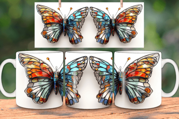 3d Colorful Butterfly Mug Wrap 11oz Temp Graphics