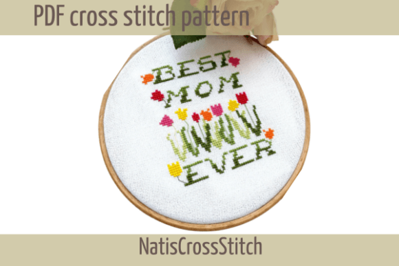 Best Mom Cross Stitch Pattern