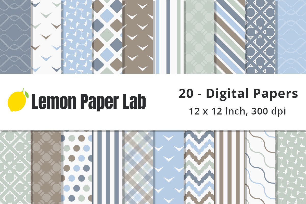Blue, Brown & Green Geometric Background