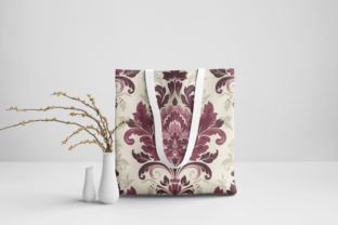 Burgundy Damask Graphic by curvedesign · Creative Fabrica