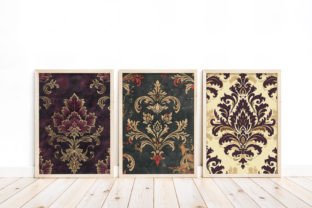 Burgundy Damask Graphic by curvedesign · Creative Fabrica