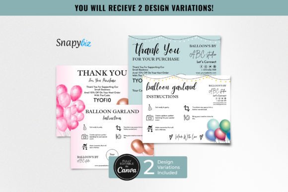 Canva Balloon Garland Instructions Card
