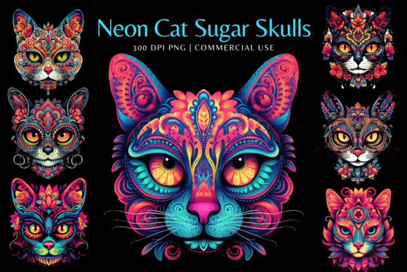 Cat Sugar Skull Halloween