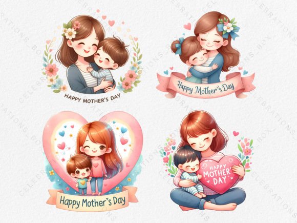 Cute Momma and Baby, Mothers Day Clipart