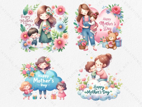 Cute Momma and Baby, Mothers Day Clipart