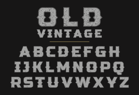 Old Vintage Font PNG with transparent background - Preview 1