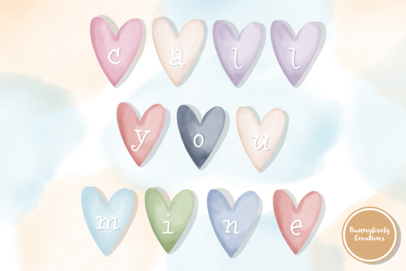 Pastel Heart, English Alphabet Graphic Illustrations By CapiCozyArt