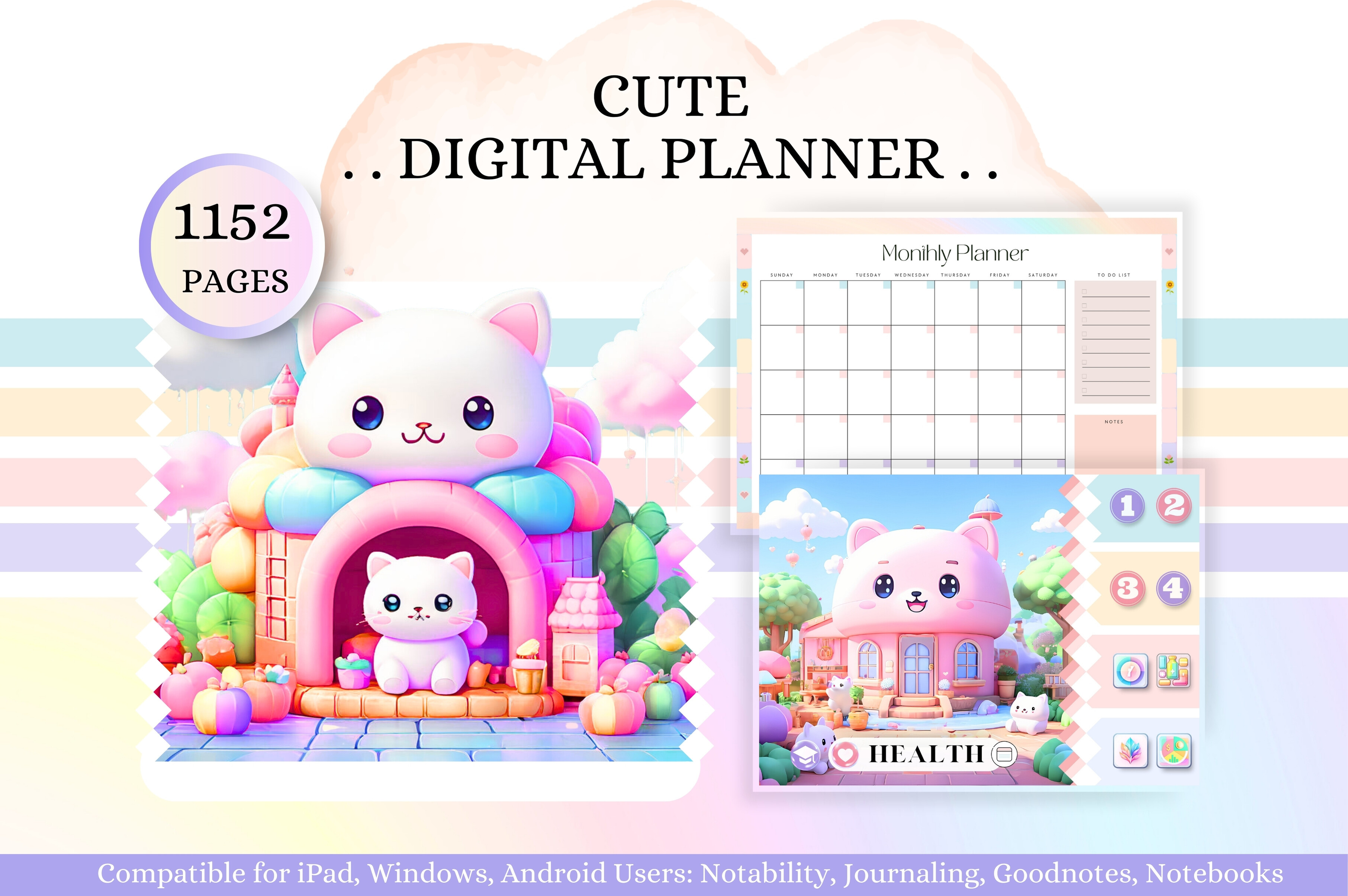 Undated Digital Planner Graphic by Tas Creative Studio · Creative Fabrica