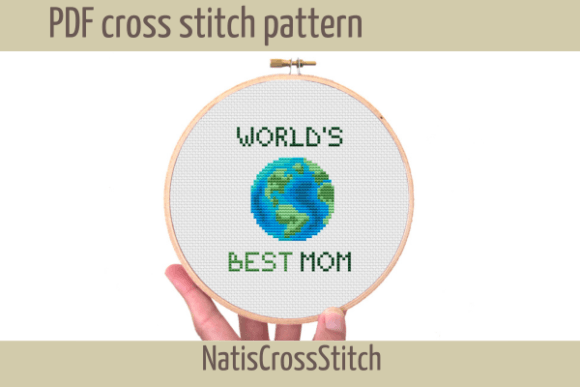 World's Best Mom Cross Stitch Pattern