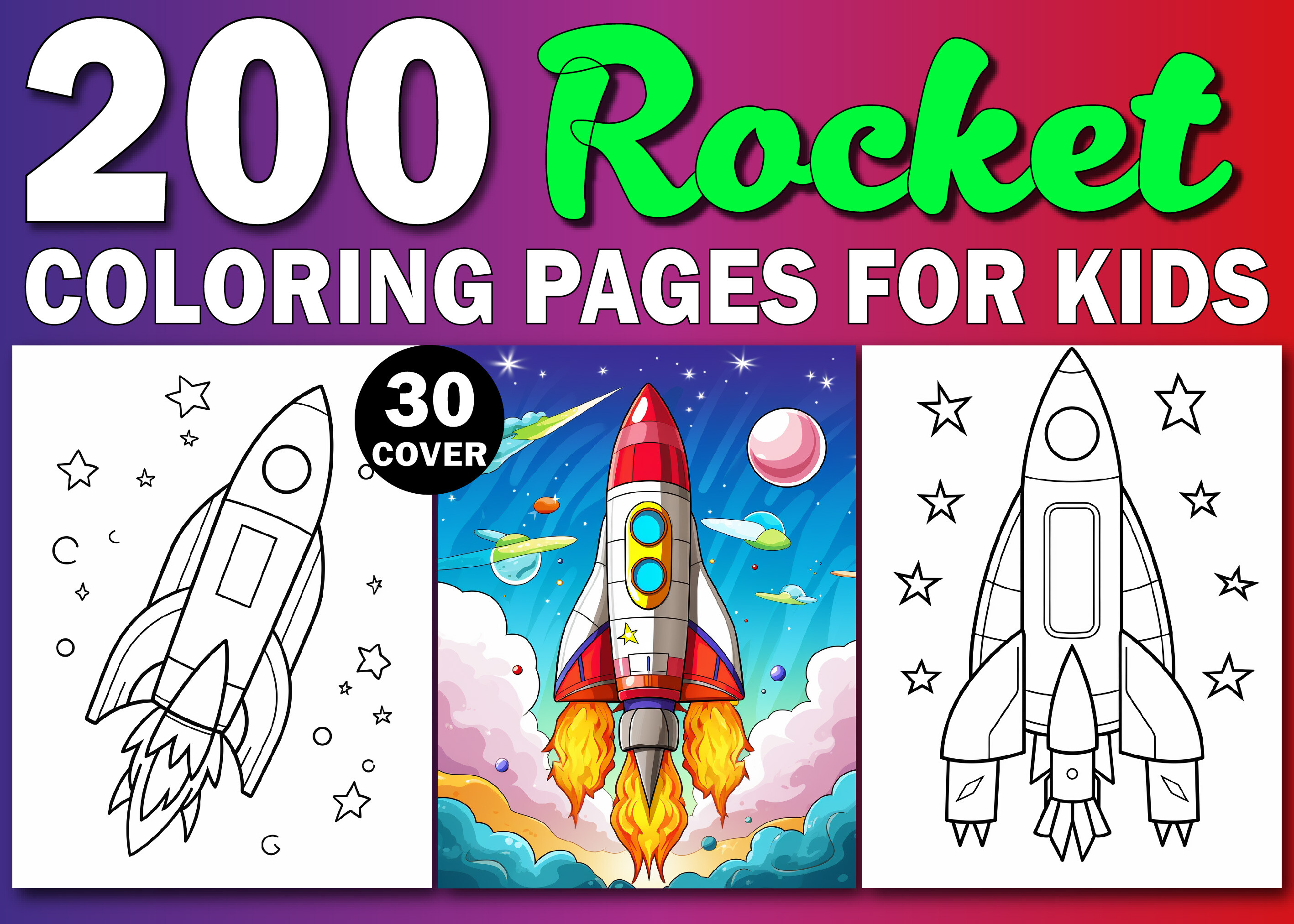200 Rocket Kids Coloring Pages for - KDP