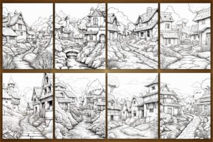 300 Village Scene Coloring Pages for KDP Graphic by Asma Store ...