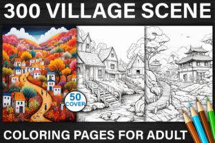 300 Village Scene Coloring Pages for KDP Graphic by Asma Store ...