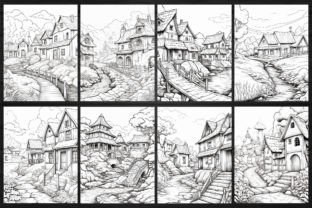 300 Village Scene Coloring Pages for KDP Graphic by Asma Store ...