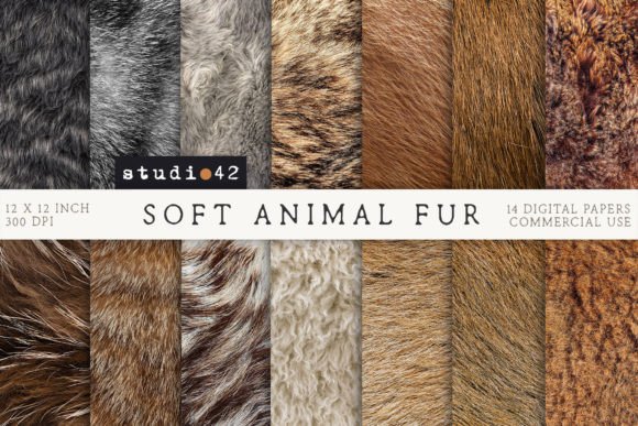 Animal Fur Textures Digital Paper Pack