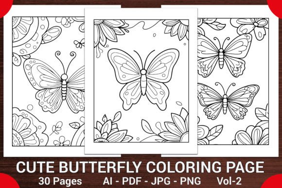 30 CUTE BUTTERFLY COLORING PAGES