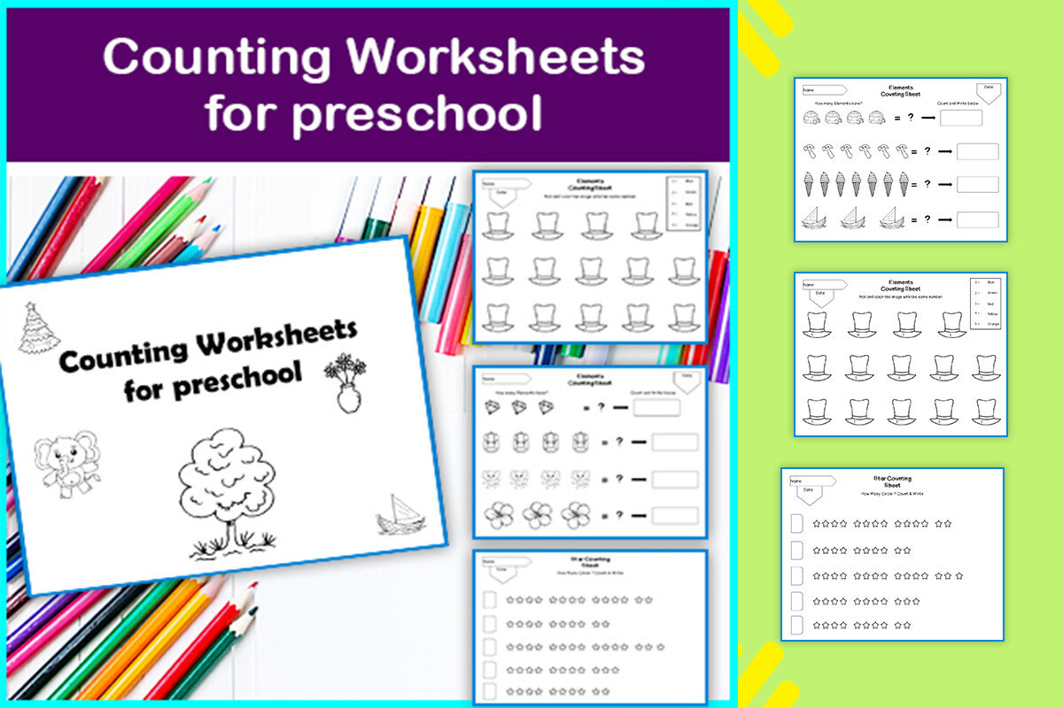 Counting Worksheets for PreK 1–18 cover