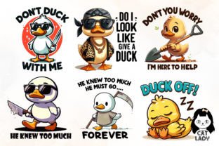 Funny Duck Quotes Sublimation Clipart Graphic by Cat Lady · Creative ...