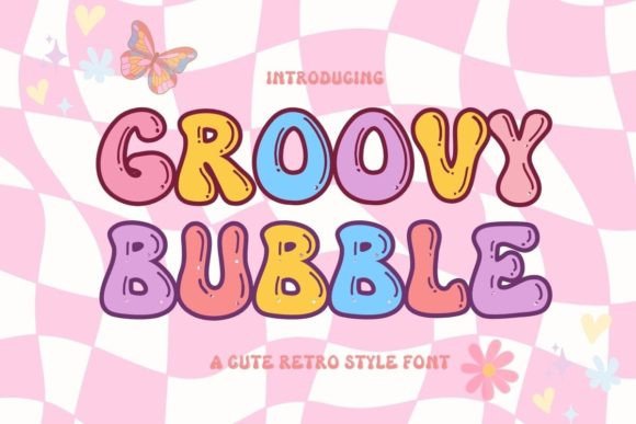 Groovy Bubble Display Font By Pui Art