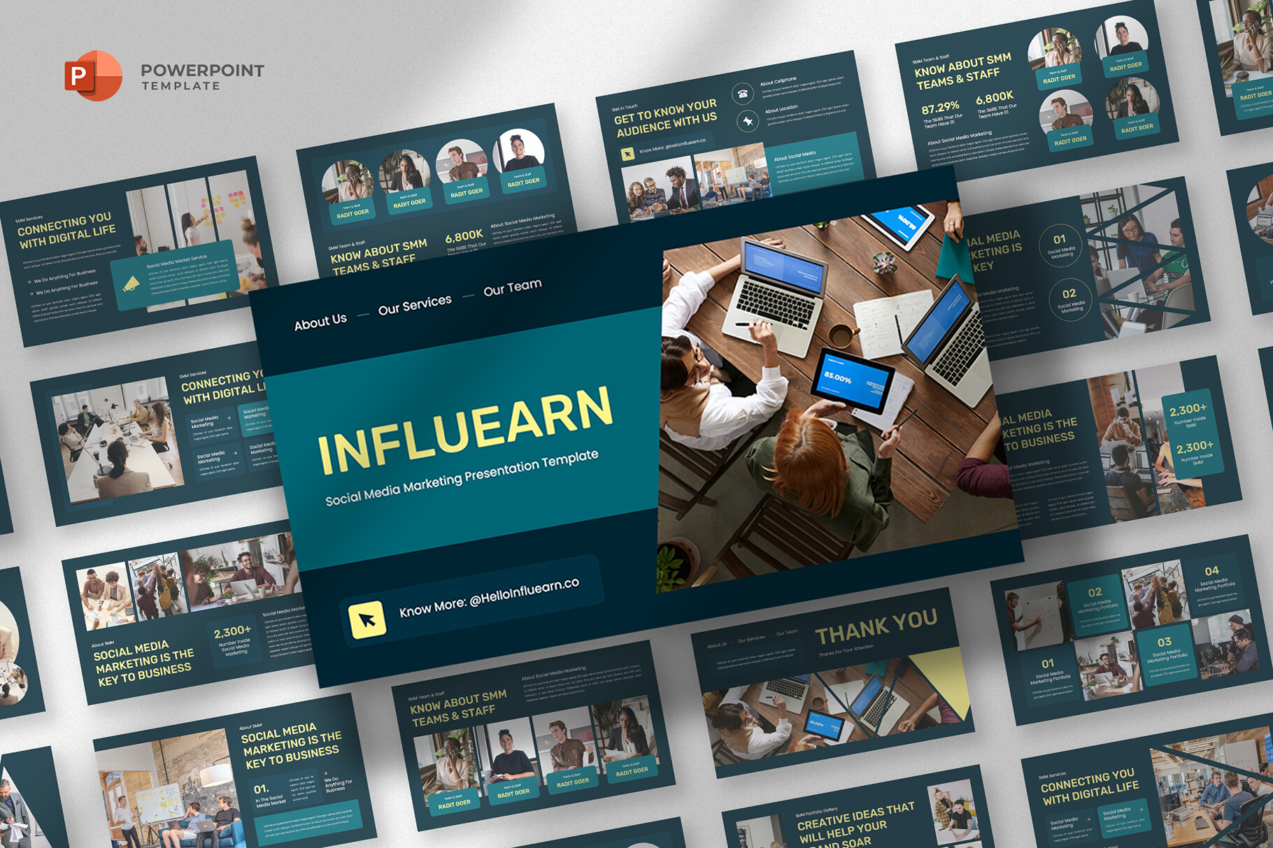 Plantilla de PowerPoint de Marketing en Redes Sociales