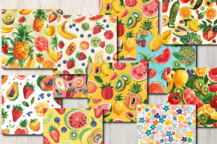 Tropical Summer Fruits Digital Paper Graphic by craftsmaker · Creative ...
