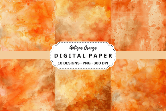 Watercolor Antique Orange Background