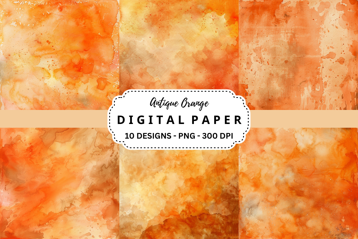 Watercolor Antique Orange Background