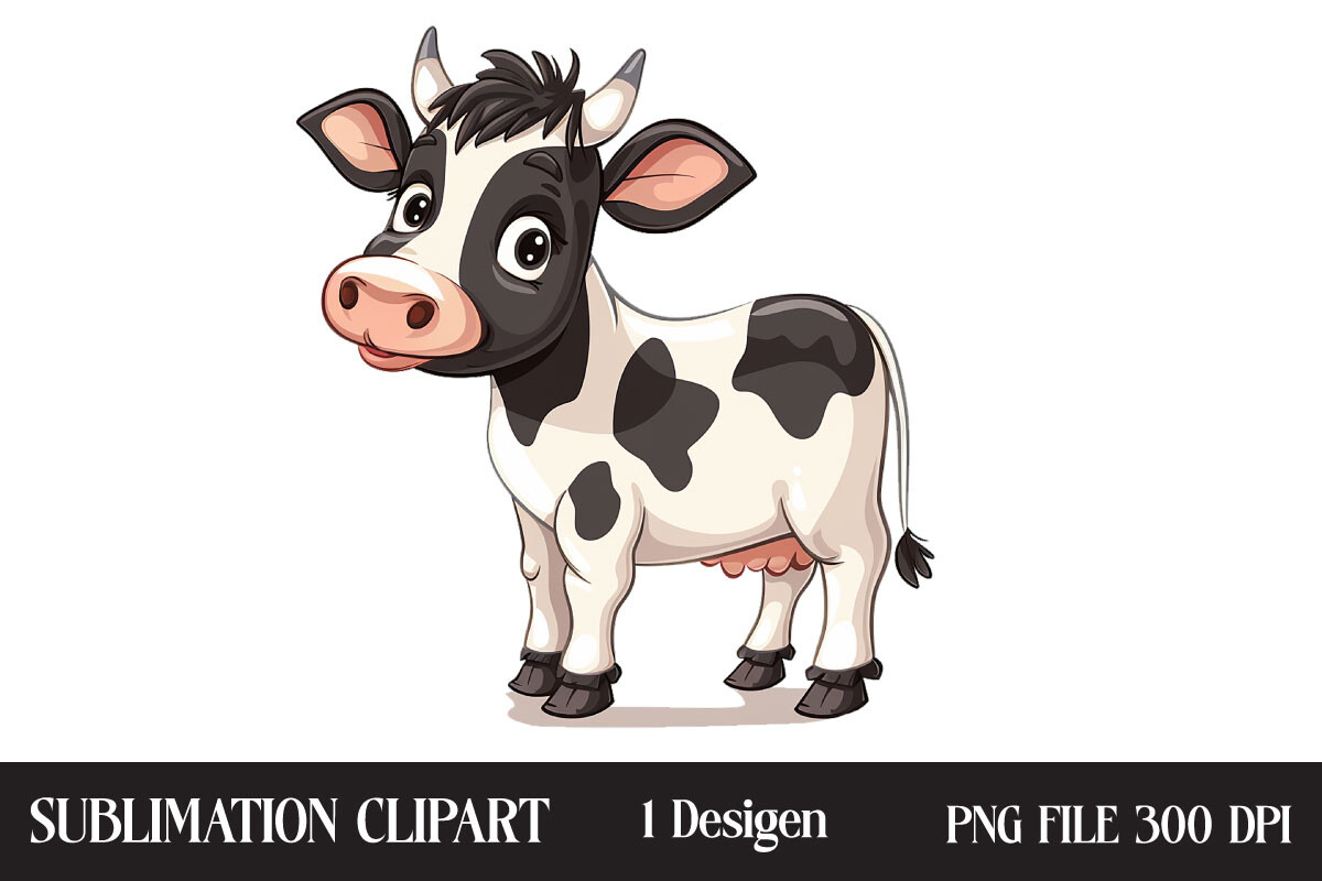 Watetrcolor Cow Clipar Graphic by Creative Design House · Creative Fabrica